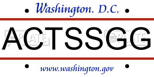 ACTSSGG District Of Columbia License Plate