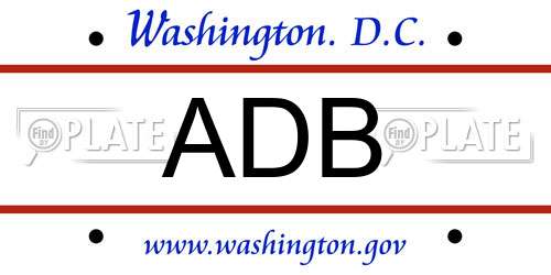 ADB District Of Columbia License Plate