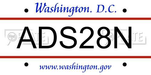 ADS28N District Of Columbia License Plate