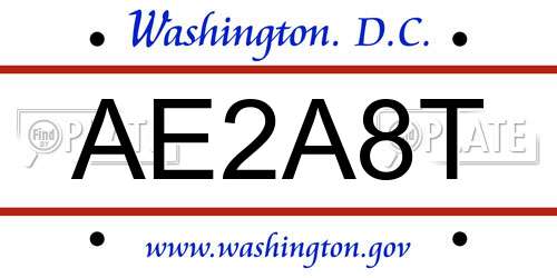 AE2A8T District Of Columbia License Plate