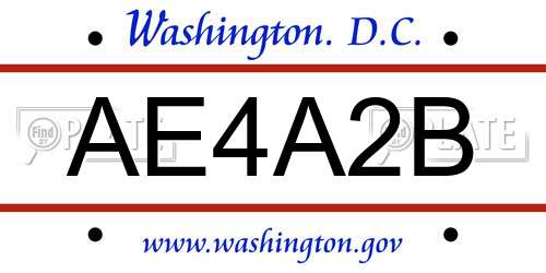 AE4A2B District Of Columbia License Plate