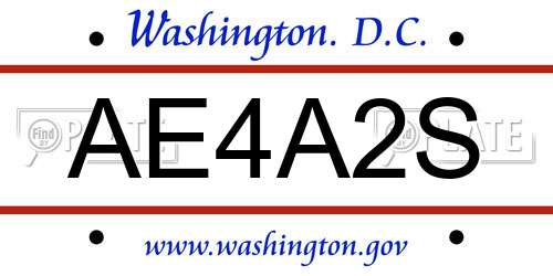 AE4A2S District Of Columbia License Plate