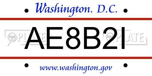 AE8B2I District Of Columbia License Plate