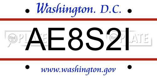AE8S2I District Of Columbia License Plate