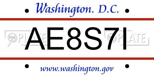 AE8S7I District Of Columbia License Plate