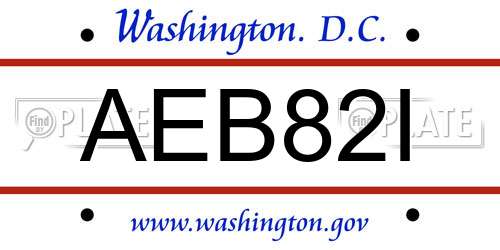 AEB82I District Of Columbia License Plate