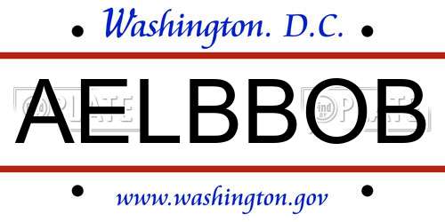 AELBBOB District Of Columbia License Plate