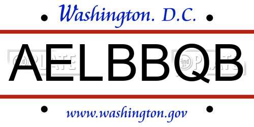 AELBBQB District Of Columbia License Plate