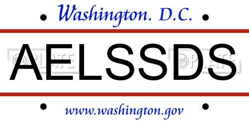 AELSSDS District Of Columbia License Plate