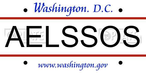 AELSSOS District Of Columbia License Plate