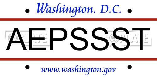 AEPSSST District Of Columbia License Plate