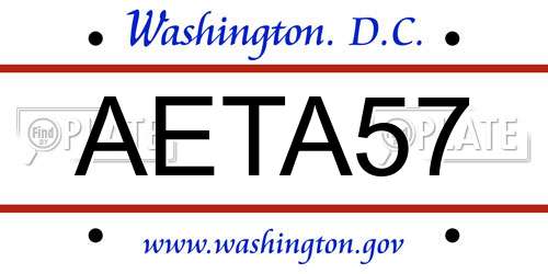 AETA57 District Of Columbia License Plate
