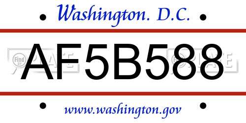 AF5B588 District Of Columbia License Plate