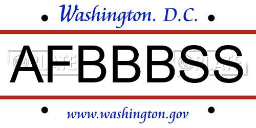 AFBBBSS District Of Columbia License Plate