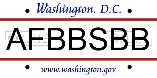 AFBBSBB District Of Columbia License Plate