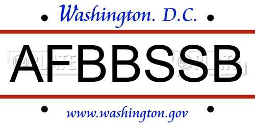 AFBBSSB District Of Columbia License Plate