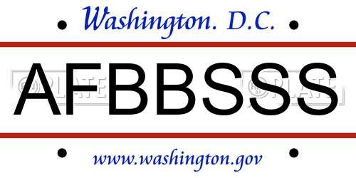 AFBBSSS District Of Columbia License Plate