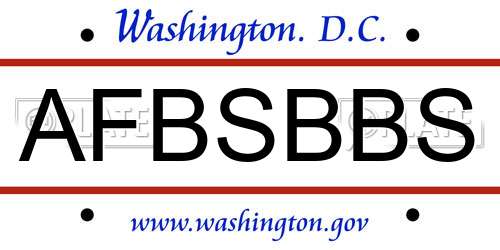 AFBSBBS District Of Columbia License Plate