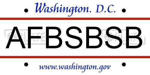AFBSBSB District Of Columbia License Plate