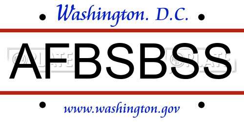 AFBSBSS District Of Columbia License Plate