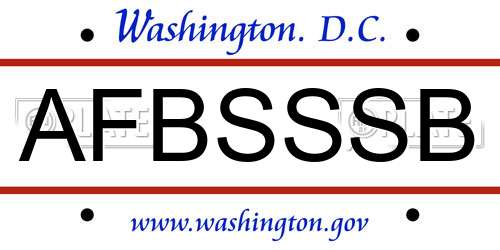 AFBSSSB District Of Columbia License Plate