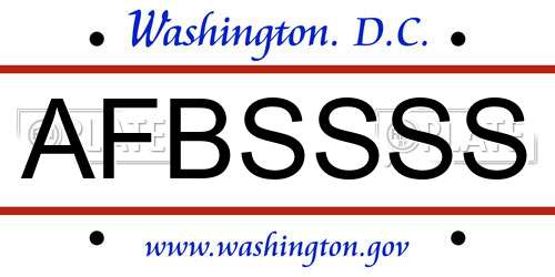 AFBSSSS District Of Columbia License Plate