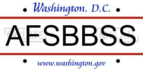 AFSBBSS District Of Columbia License Plate