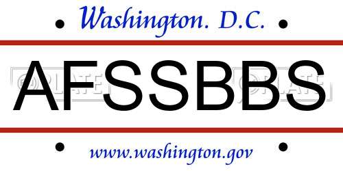 AFSSBBS District Of Columbia License Plate