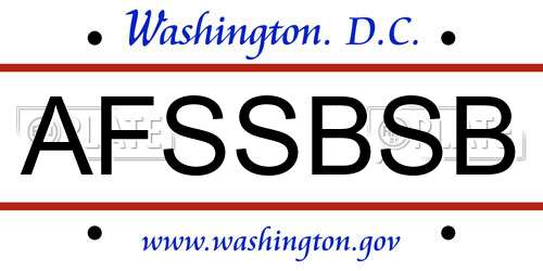 AFSSBSB District Of Columbia License Plate