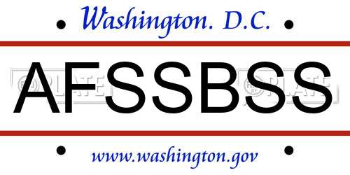 AFSSBSS District Of Columbia License Plate