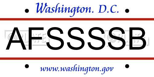 AFSSSSB District Of Columbia License Plate