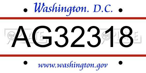 AG32318 District Of Columbia License Plate