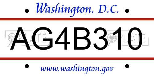 AG4B310 District Of Columbia License Plate