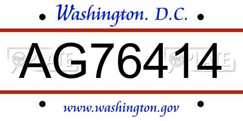 AG76414 District Of Columbia License Plate