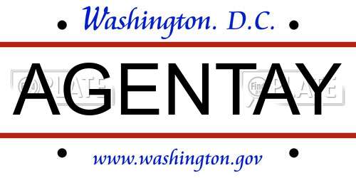 AGENTAY District Of Columbia License Plate