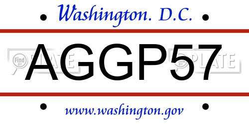 AGGP57 District Of Columbia License Plate