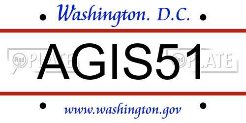 AGIS51 District Of Columbia License Plate