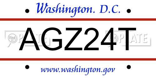 AGZ24T District Of Columbia License Plate