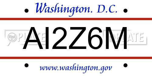 AI2Z6M District Of Columbia License Plate