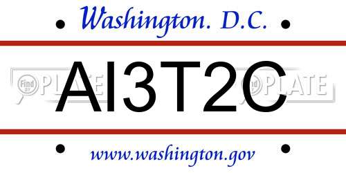 AI3T2C District Of Columbia License Plate