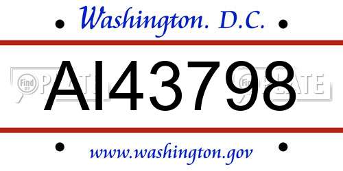 AI43798 District Of Columbia License Plate
