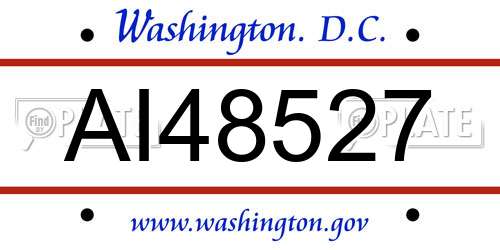 AI48527 District Of Columbia License Plate