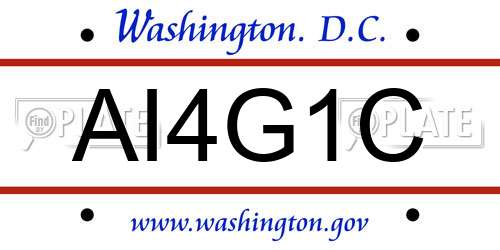 AI4G1C District Of Columbia License Plate
