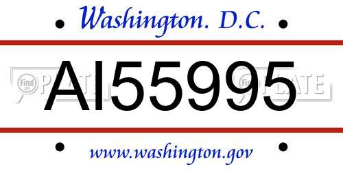 AI55995 District Of Columbia License Plate