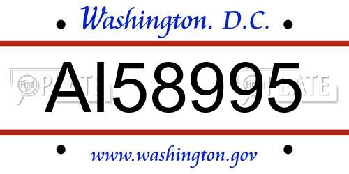 AI58995 District Of Columbia License Plate