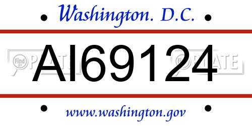 AI69124 District Of Columbia License Plate