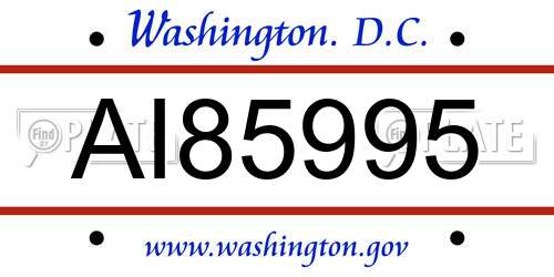 AI85995 District Of Columbia License Plate