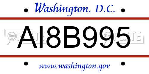 AI8B995 District Of Columbia License Plate
