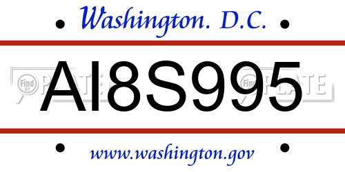 AI8S995 District Of Columbia License Plate