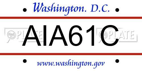 AIA61C District Of Columbia License Plate